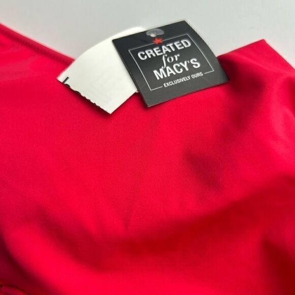 BAR III Solid Cowlneck One Piece Swimsuits Small Paradise Red swimwear S - Picture 12 of 13